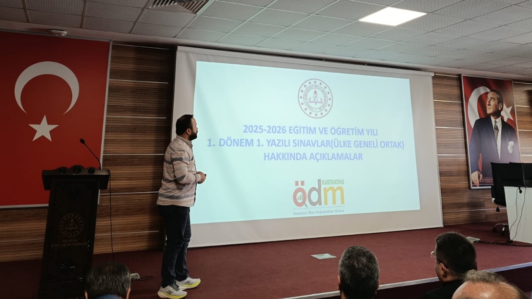 2025-2026 EĞİTİM ÖĞRETİM YILI 1. DÖNEMİ ORTAK YAZILI SINAVLAR İÇİN BİLGİLENDİRME TOPLANTISI GERÇEKLEŞTİRİLDİ